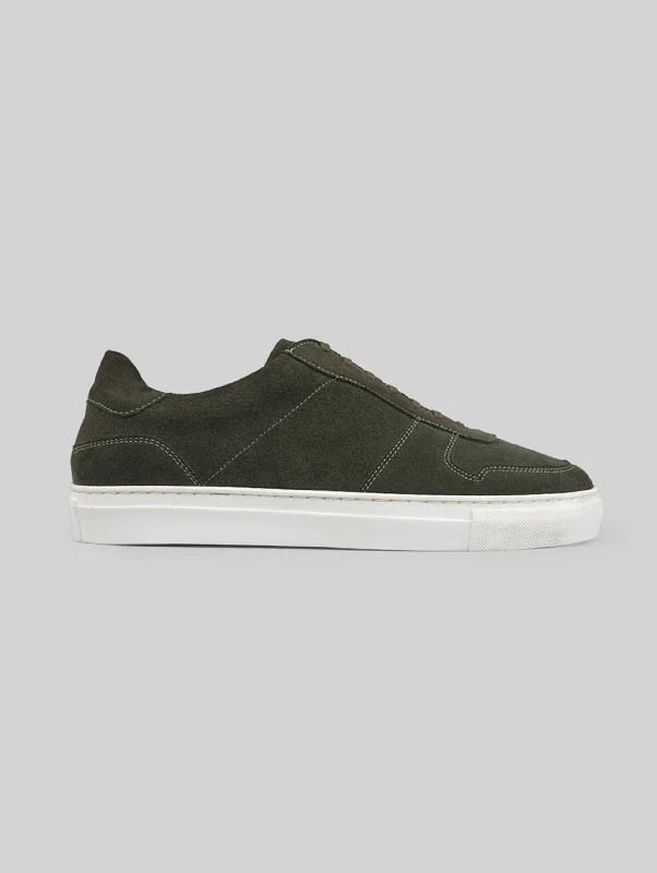 Rawls Men olive Suede Sneakers Elastic - Sided Chelsea Look  