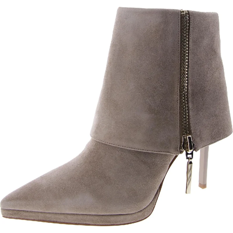 Renee Womens Suede Ankle Boots Zip - Up Boot Style  