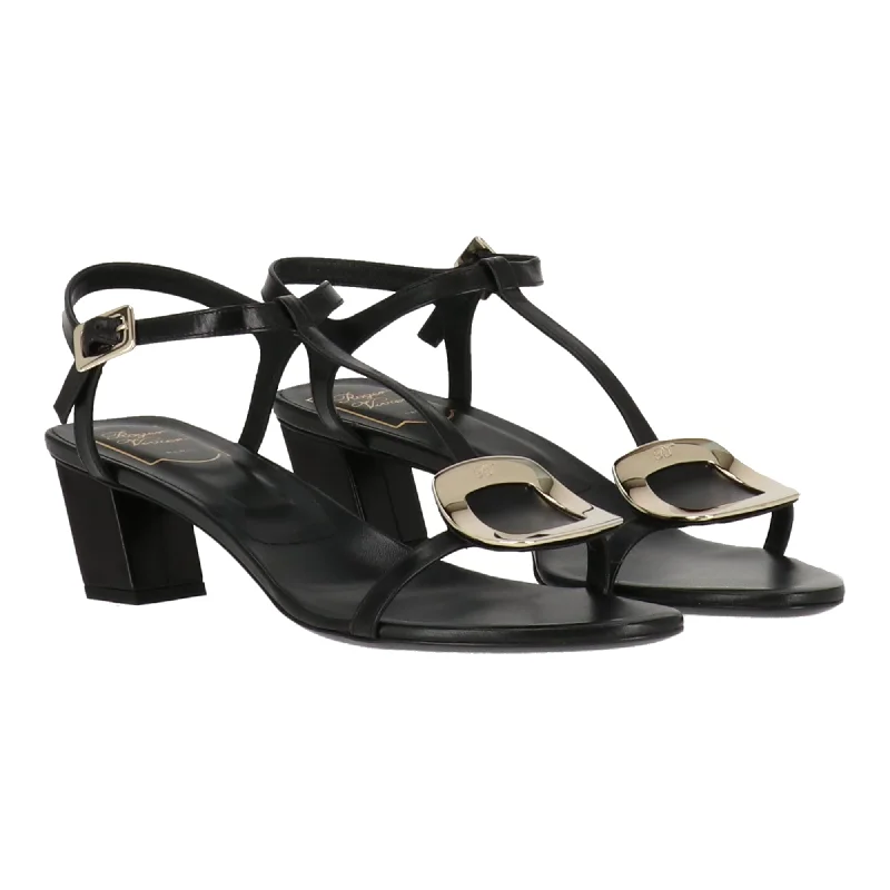 Roger Vivier Womens Black Sandal Minimalist Sneaker Style  