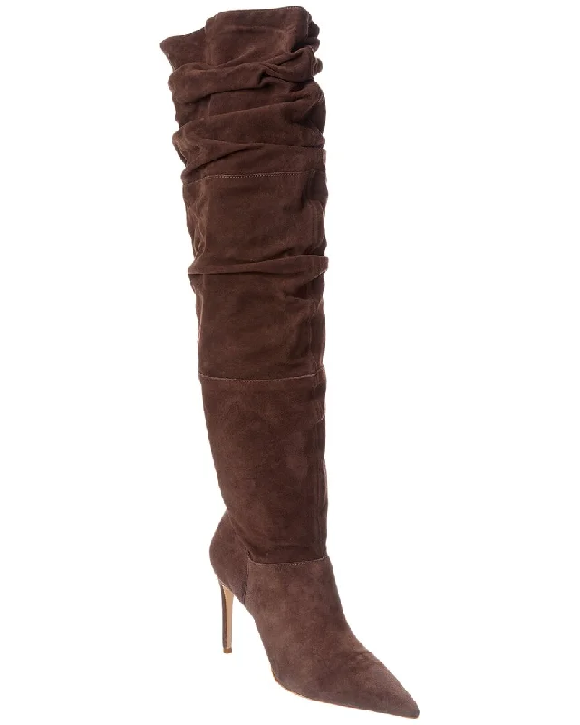 SCHUTZ Ashlee Suede Over-The-Knee Boot Edwardian Shoe Look  