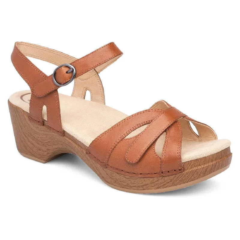 Season Sandal In Camel Strap - Up Sandal Resort Style  