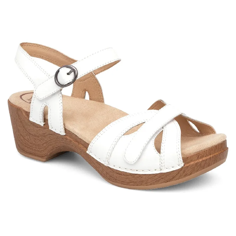 Season Sandal In White Distressed Leather Shoe Style  