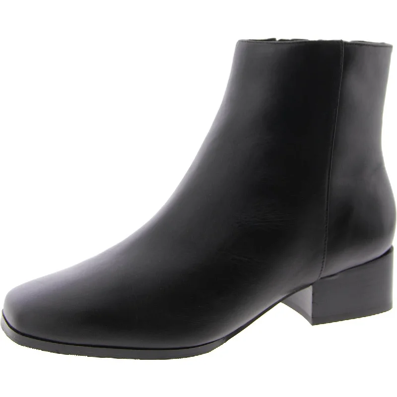 Sidney Womens Zip Up Square Toe Ankle Boots Athleisure Derby Style  