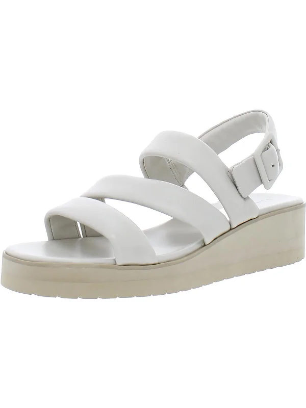 Skylar Womens Leather Slingback Wedge Sandals Wingtip Oxford Design 