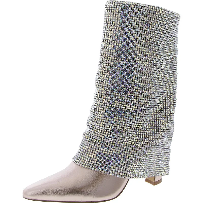 Sparkle Womens Rhinestone Pointed Toe Mid-Calf Boots Embroidered Cowboy Boot Design Sparkle Womens Rhinestone Pointed Toe Mid-Calf Boots Embroidered Cowboy Boot Design