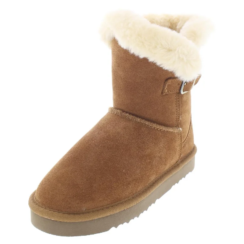 Tiny 2 Womens Suede Faux Fur Lined Winter Boots Chunky Platform Sneaker Style  