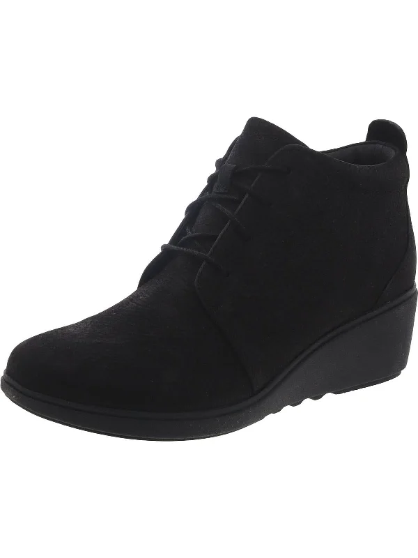 Un Tallara Eva Womens Nubuck Lace Up Ankle Boots Tailored Oxford Style 
