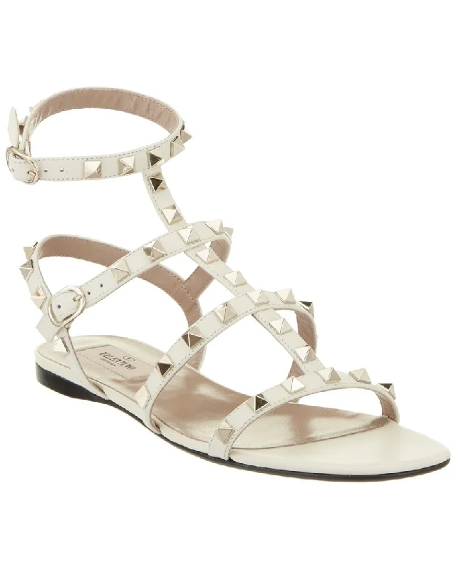 Valentino Rockstud Caged Leather Ankle Strap Sandal Hiking Boot Durability Style  