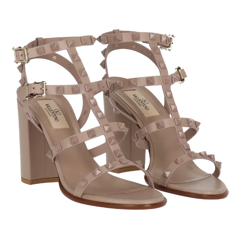 Valentino Womens Nude Sandal Elastic - Sided Chelsea Look  