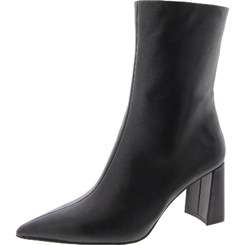 Womens Block Heel Pointed Toe Mid-Calf Boots Slide Sandal Beach Style  