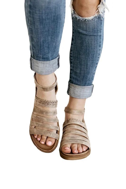 Women's Commodus Gladiator Sandals In Cream Art Deco - Inspired Shoe Look  