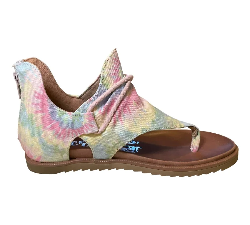 Women's Dusk Sandals In Pastel Tie-Dye Desert Boot Utility Style  