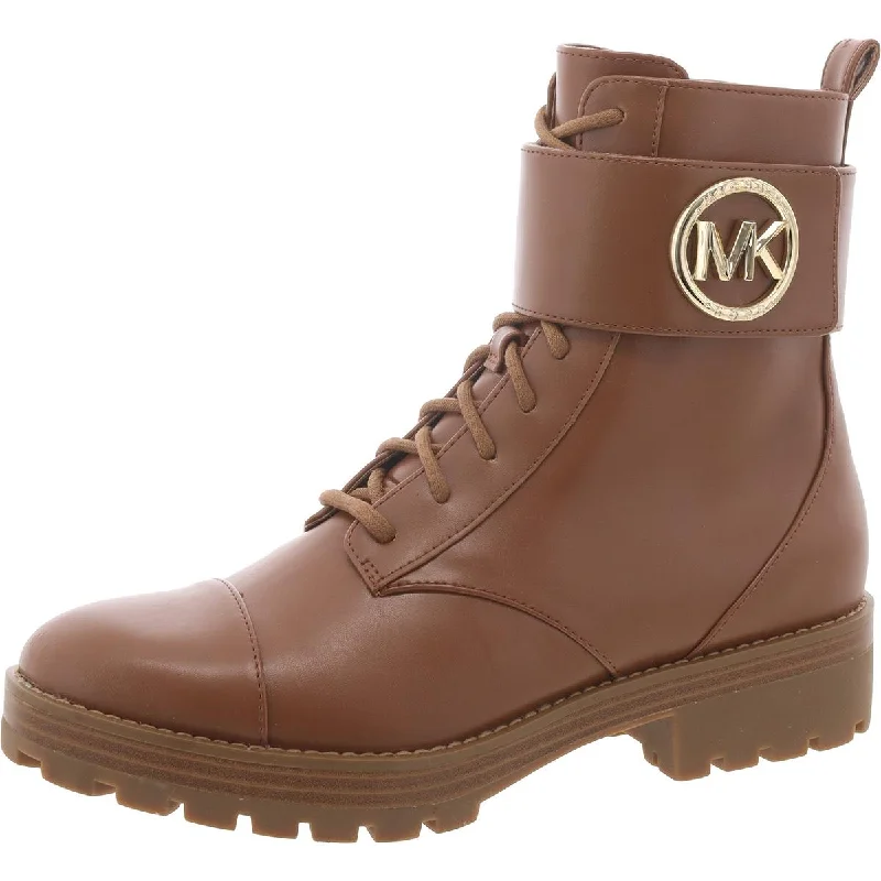 Womens Faux Leather Block Heel Combat & Lace-Up Boots Ankle - High Military Boot Style Womens Faux Leather Block Heel Combat & Lace-Up Boots Ankle - High Military Boot Style