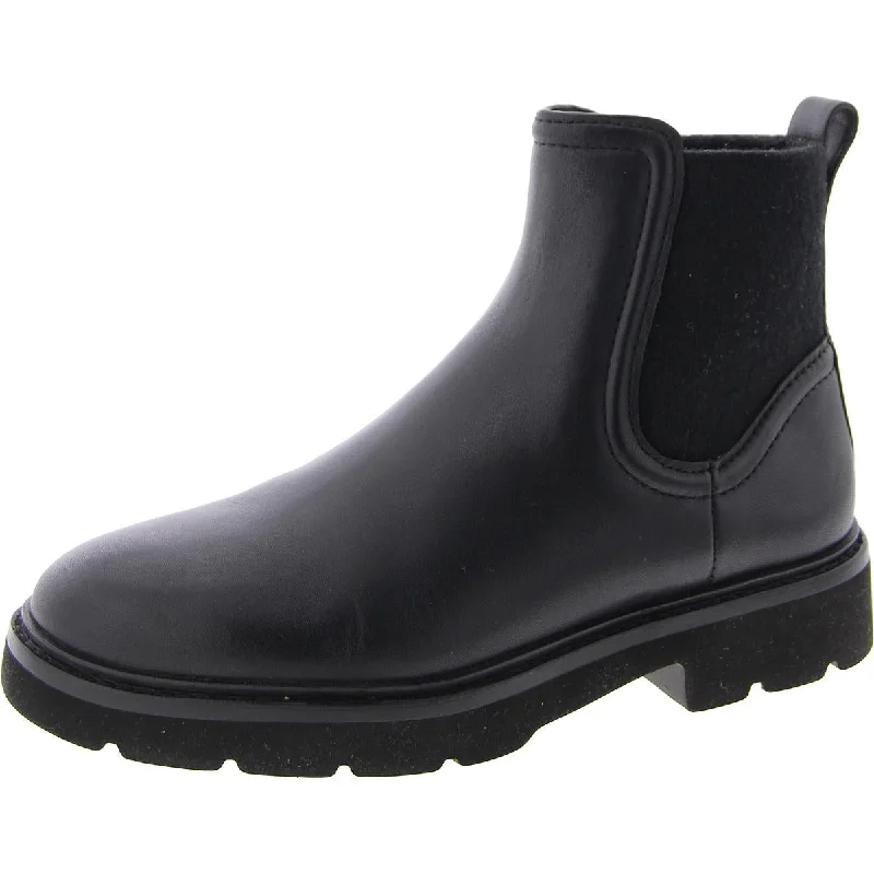 Womens Faux Leather Round toe Ankle Boots Sustainable Shoe Design  