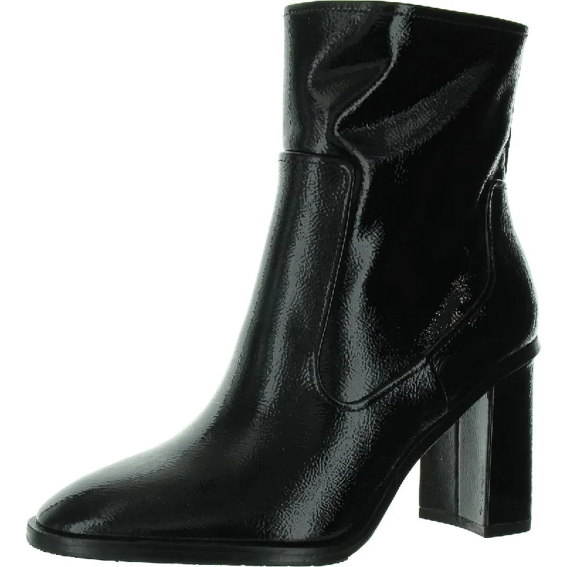 Womens Faux Leather Zipper Ankle Boots Lightweight Tennis Sneaker Look  