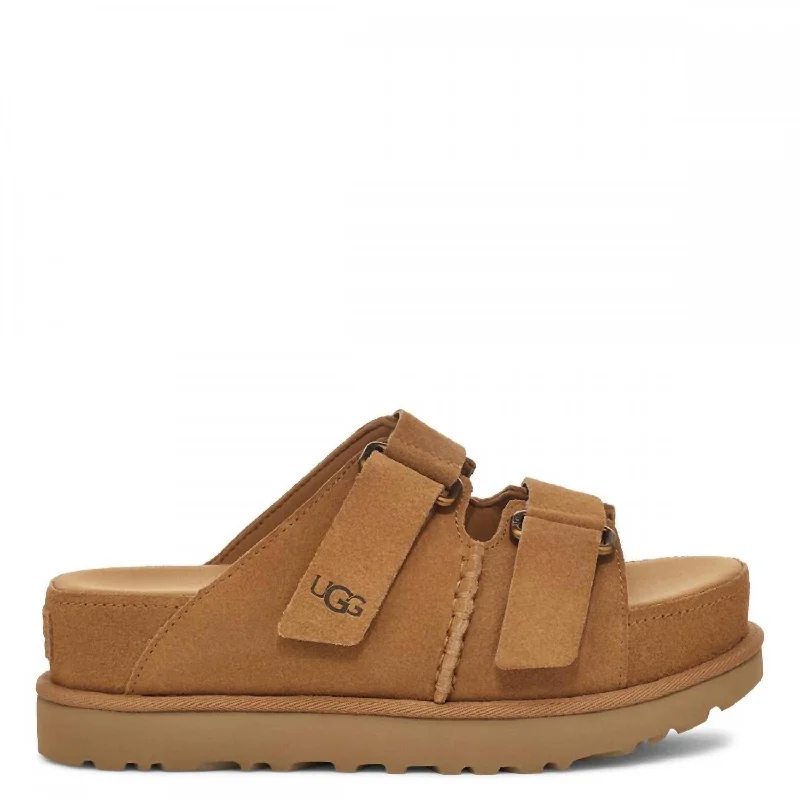Women's Goldenstar Hi Slide Sandal In Chestnut Glow - in - the - Dark Shoe Design  