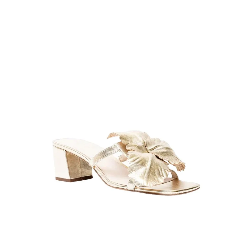 Women's Happy Mule Sandals In Soft Gold Moccasin Soft - Sole Style  