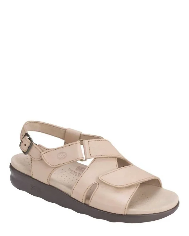 Women's Huggy Sandals In Truffle Strap - Up Sandal Resort Style  
