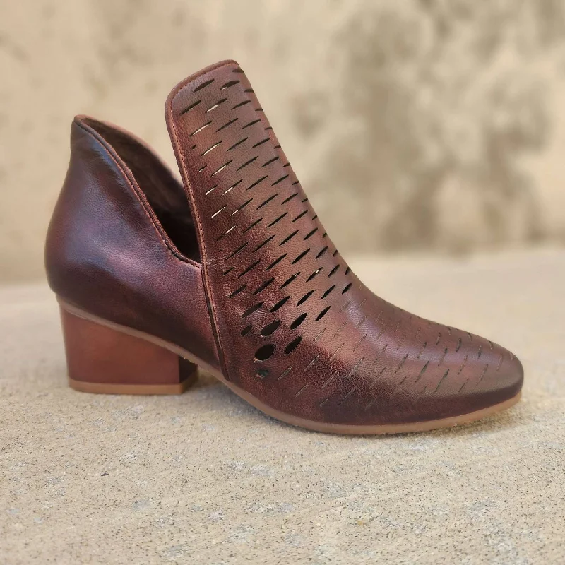 Women's Nico Boots In Coffee/tan Leather Driving Shoe Style  