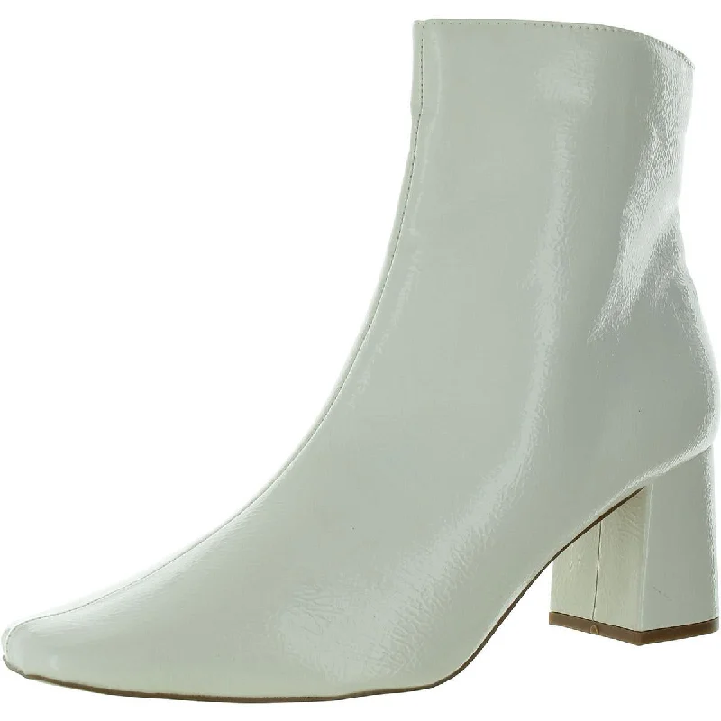 Womens Patent Zipper Booties Neon - Accent Sneaker Look  