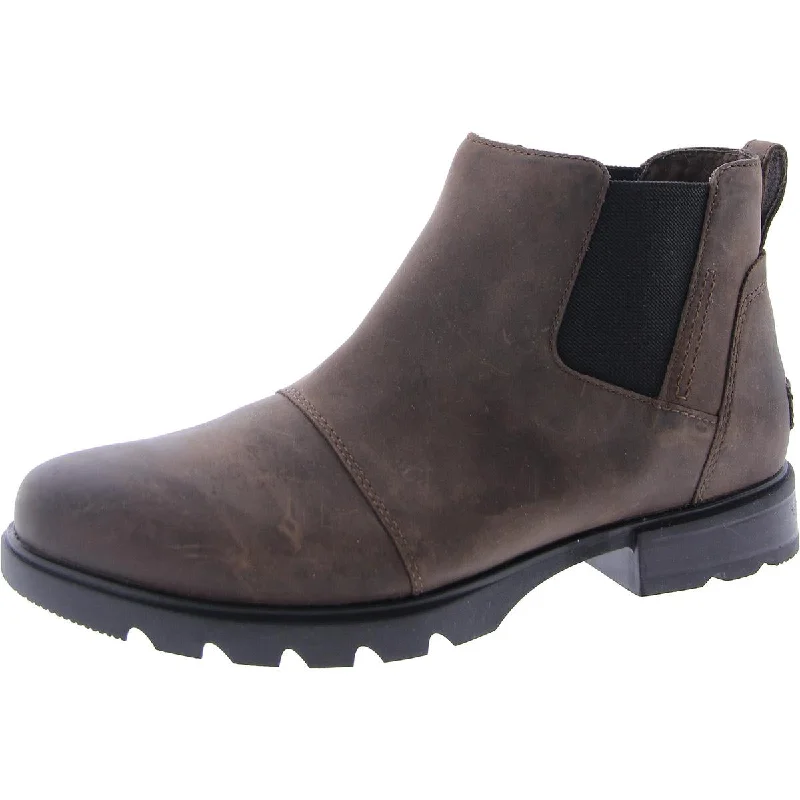 Womens Pull On Flat Ankle Boots Monochromatic Shoe Look  