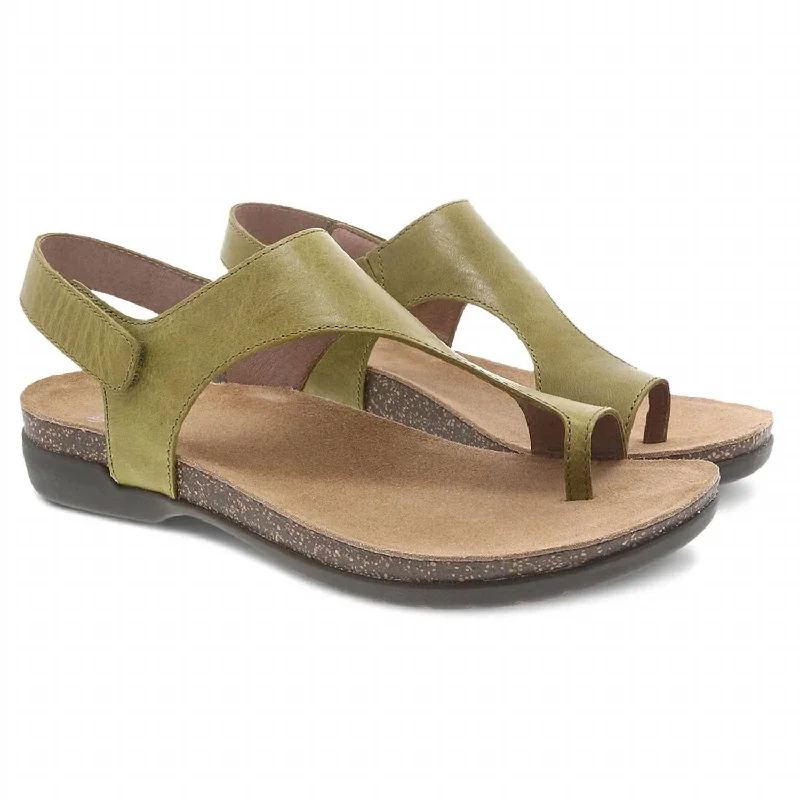 Women's Reece Sandal In Cactus Tailored Oxford Style 