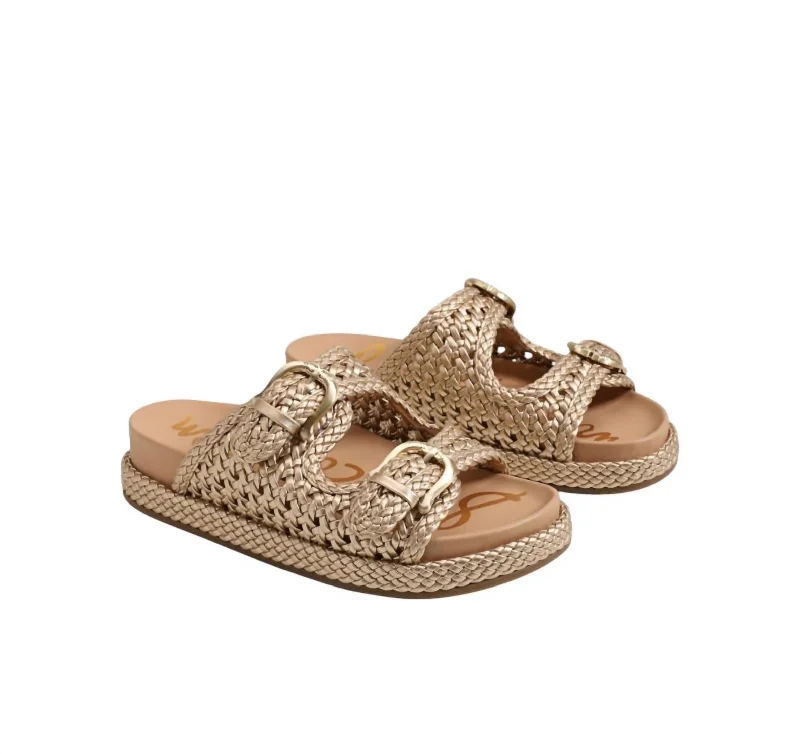 Women's Reid Lattice Sandal In Gold Quartz Embroidered Cowboy Boot Design  