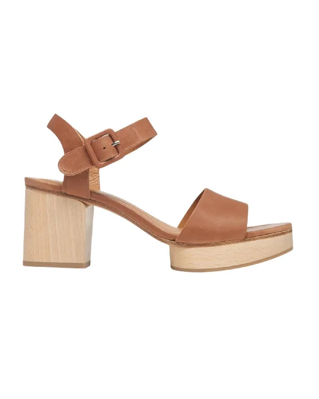 Women's Riviera Clog Sandal In Cuoio Leather Ankle - High Military Boot Style  