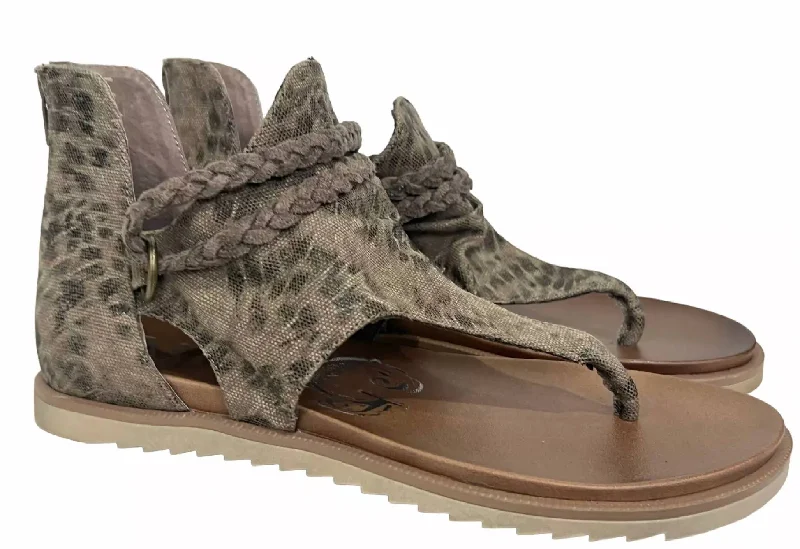 Women's Sariah Gladiator Sandals In Brown Hemp - Material Shoe Style  