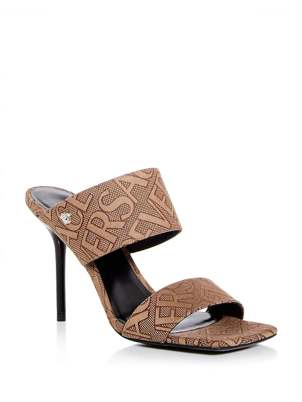 Womens Slip On Open Toe Heels Tech - Inspired Sneaker Look  