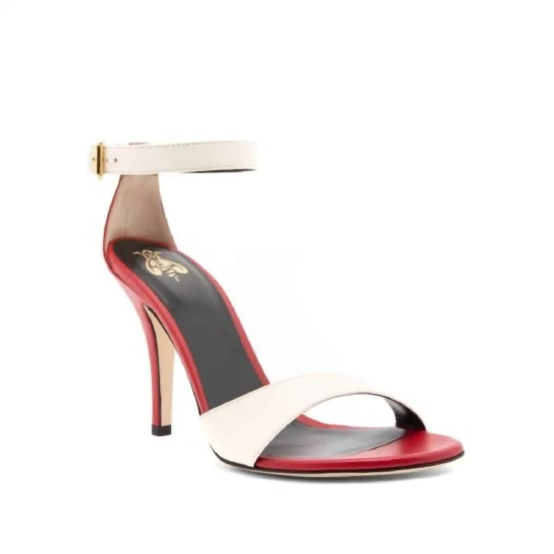 Women's Sophie Nappa Sandal In Red/cream Quick - Dry Hiking Shoe Style   