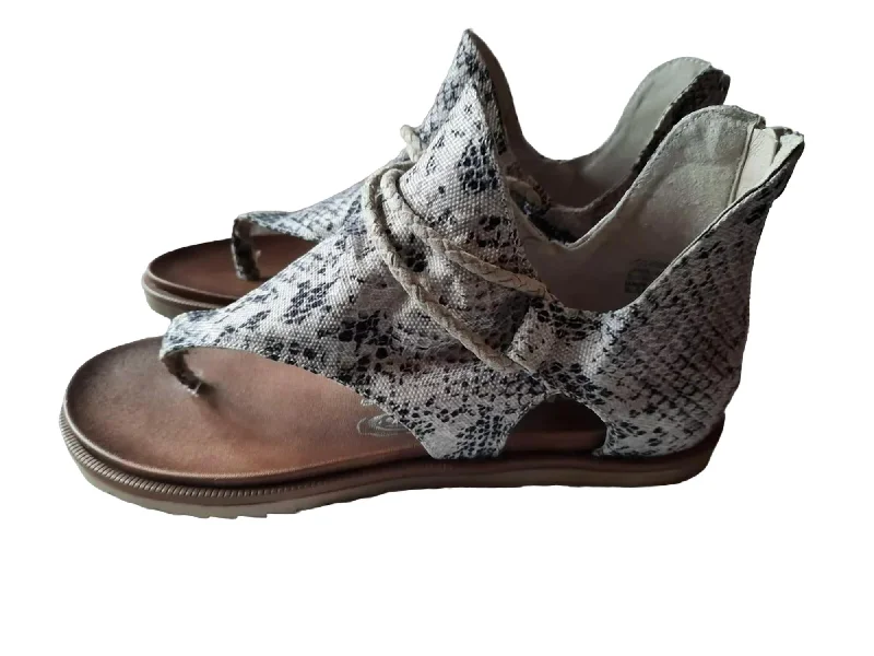 Women's Sparta Sandals In Snakeskin Zip - Up Boot Style  