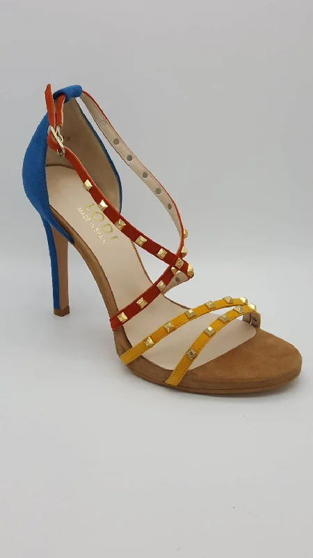 Yuria Heeled Sandal In Multi Color Vintage Oxford Appeal 